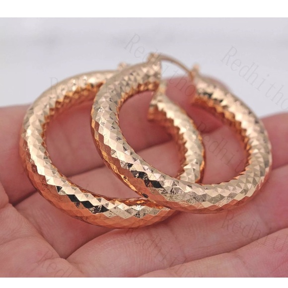 Gold Filled Earrings Big Round Luxury earrings - Picture 3 of 5